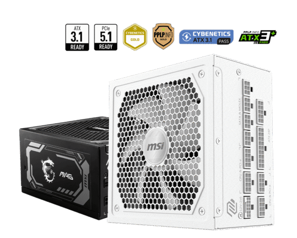 MSI MAG A1000GL PCIE5 Black 1000W 80 PLUS Gold Fully Modular Power Supply - MAG A1000GL PCIE5