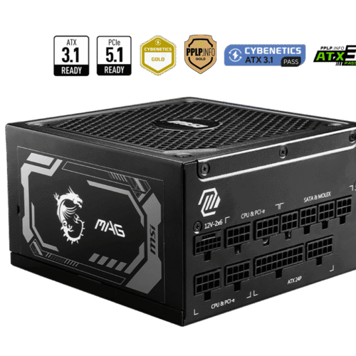 MSI MAG A1250GL PCIE5 1250W 80 PLUS Gold Fully Modular Power Supply - MAG A1250GL PCIE5