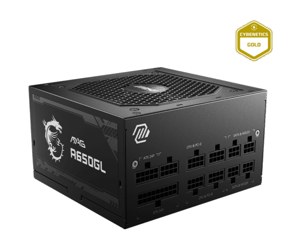 MSI MAG A650GL 650W 80 PLUS Gold Fully Modular Power Supply - MAG A650GL