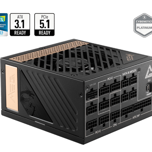 MSI MEG Ai1300P PCIE5 1300W 80 PLUS Platinum Fully Modular Power Supply - MEG Ai1300P PCIE5