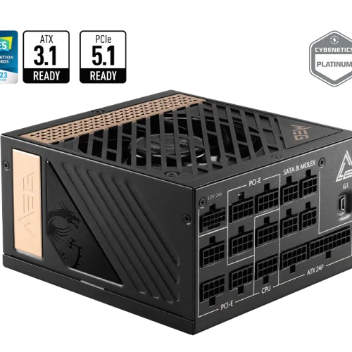 MSI MEG Ai1300P PCIE5 1300W 80 PLUS Platinum Fully Modular Power Supply - MEG Ai1300P PCIE5
