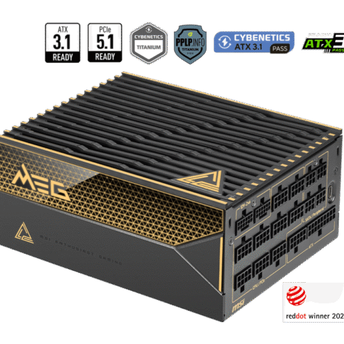 MSI MEG Ai1600T PCIE5 1600W 80 PLUS Titanium Fully Modular Power Supply - MEG Ai1600T PCIE5