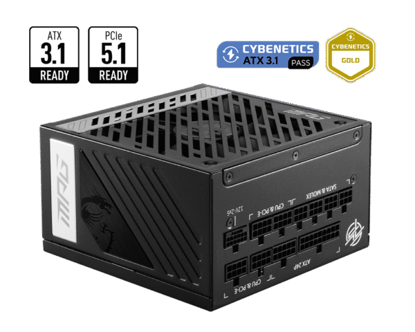 MSI MPG A1000G PCIE5 1000W 80 PLUS Gold Fully Modular Power Supply - MPG A1000G PCIE5