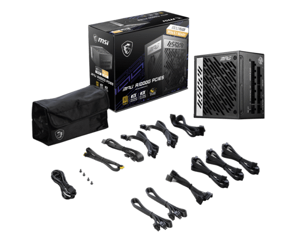 MSI MPG A1000G PCIE5 1000W 80 PLUS Gold Fully Modular Power Supply - MPG A1000G PCIE5