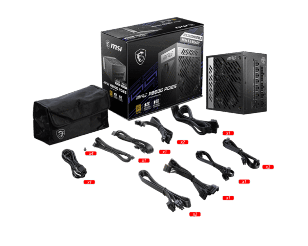 MSI MPG A850G PCIE5 850W 80 PLUS Gold Fully Modular Power Supply - MPG A850G PCIE5