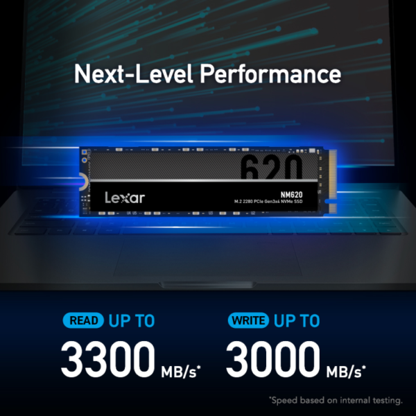 Lexar NM620 M.2 2280 PCIe Gen3x4 NVMe SSD with 3D TLC NAND Up to 3500MB/s Read 3000MB/s Write 256GB | 512GB | 1TB | 2TB