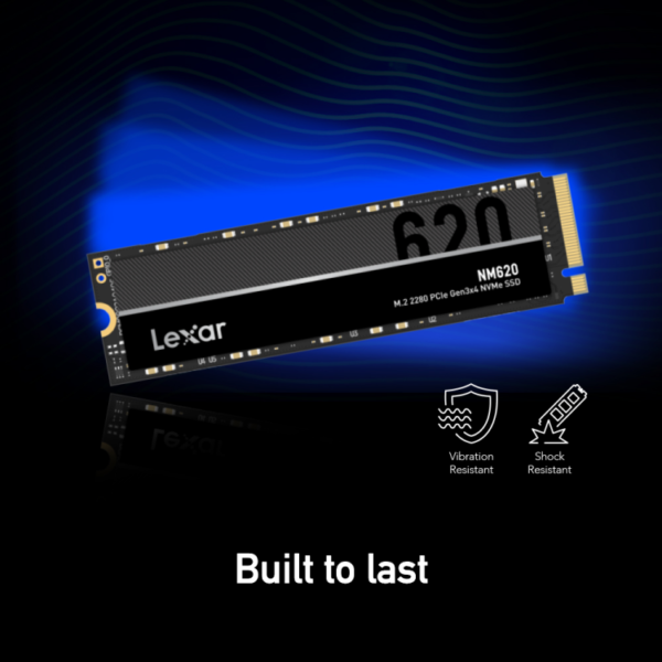 Lexar NM620 M.2 2280 PCIe Gen3x4 NVMe SSD with 3D TLC NAND Up to 3500MB/s Read 3000MB/s Write 256GB | 512GB | 1TB | 2TB