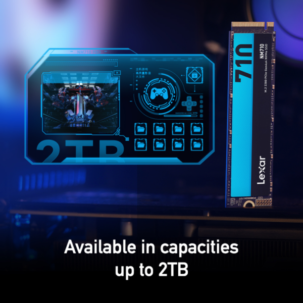 NM710_SSD_Photo6 Lexar NM710 NVMe PCIe 4.0 SSD M.2 2280 500GB 1TB 2TB Gen4 Up to 5000MB/s Read 4500MB/s Write 3D TLC NAND