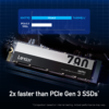 Lexar NM790 NVMe PCIe 4.0 Gen4 SSD M.2 2280 1TB 2TB 4TB 8TB (With or Without Heatsink) Up to 7400MB/s Read 6500MB/s Write 1000K IOPS 232-Layer TLC NAND