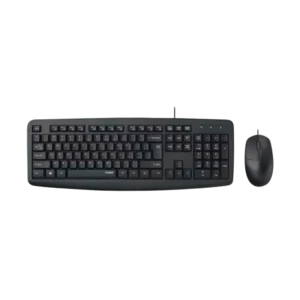 Rapoo NX1600 USB Wired Keyboard and Mouse Combo Spill-Resistant 1600 DPI Ergonomic Ambidextrous Black
