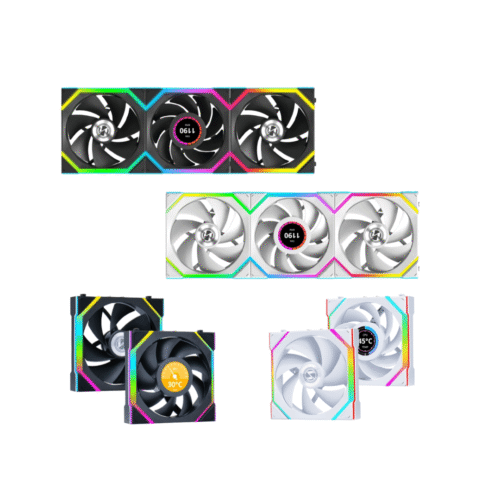 Lian Li UNI Fan SL Wireless ARGB 120mm Cooling Fan with Optional LCD Display | Normal or Reverse Blade | 1-pack | 3-pack | Black | White