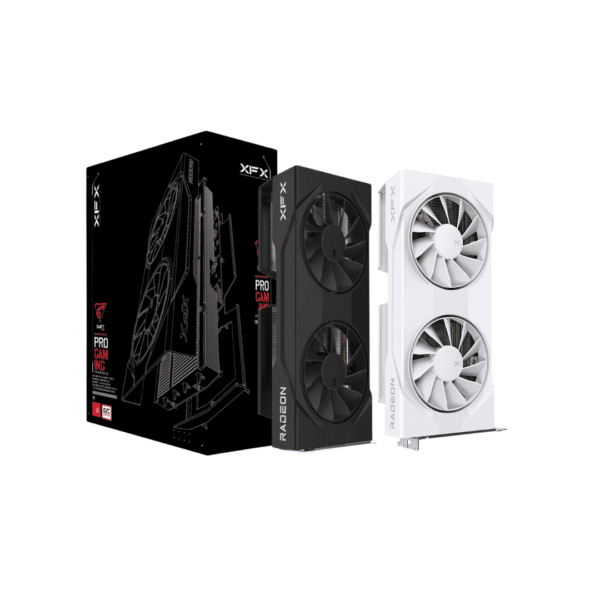 XFX Swift AMD Radeon RX 9060 XT OC Gaming Edition 16GB GDDR6 PCIe 5.0 Graphics Card High Performance Dual Fan Cooling Design - RX-96TSW16BQ (Black) | RX-96TSW16WQ (White)