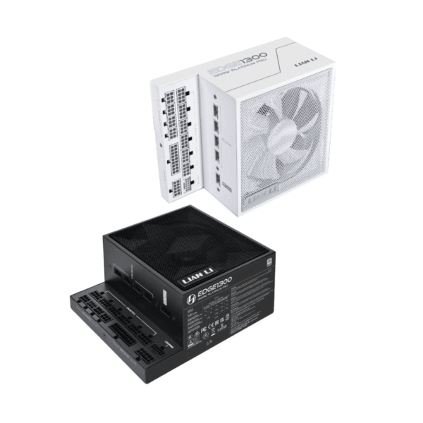 Lian Li EDGE Power Supply 850W | 1000W | 1300W ATX 3.1 80 PLUS Platinum Fully Modular L-Shape Design with USB 2.0 Hub | Black | White - EG0850 EG1000 EG1300