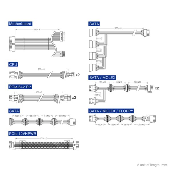 FSP Hydro G PRO 1200W 80 PLUS Gold ATX 3.0 PCIe 5.0 Fully Modular Power Supply - HG2-1200 Gen5