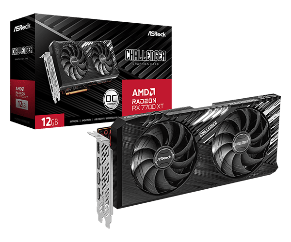 ASRock Radeon RX 7700 XT Challenger 12GB GDDR6 192-bit Graphics Card – RX7700XT CL 12GO...