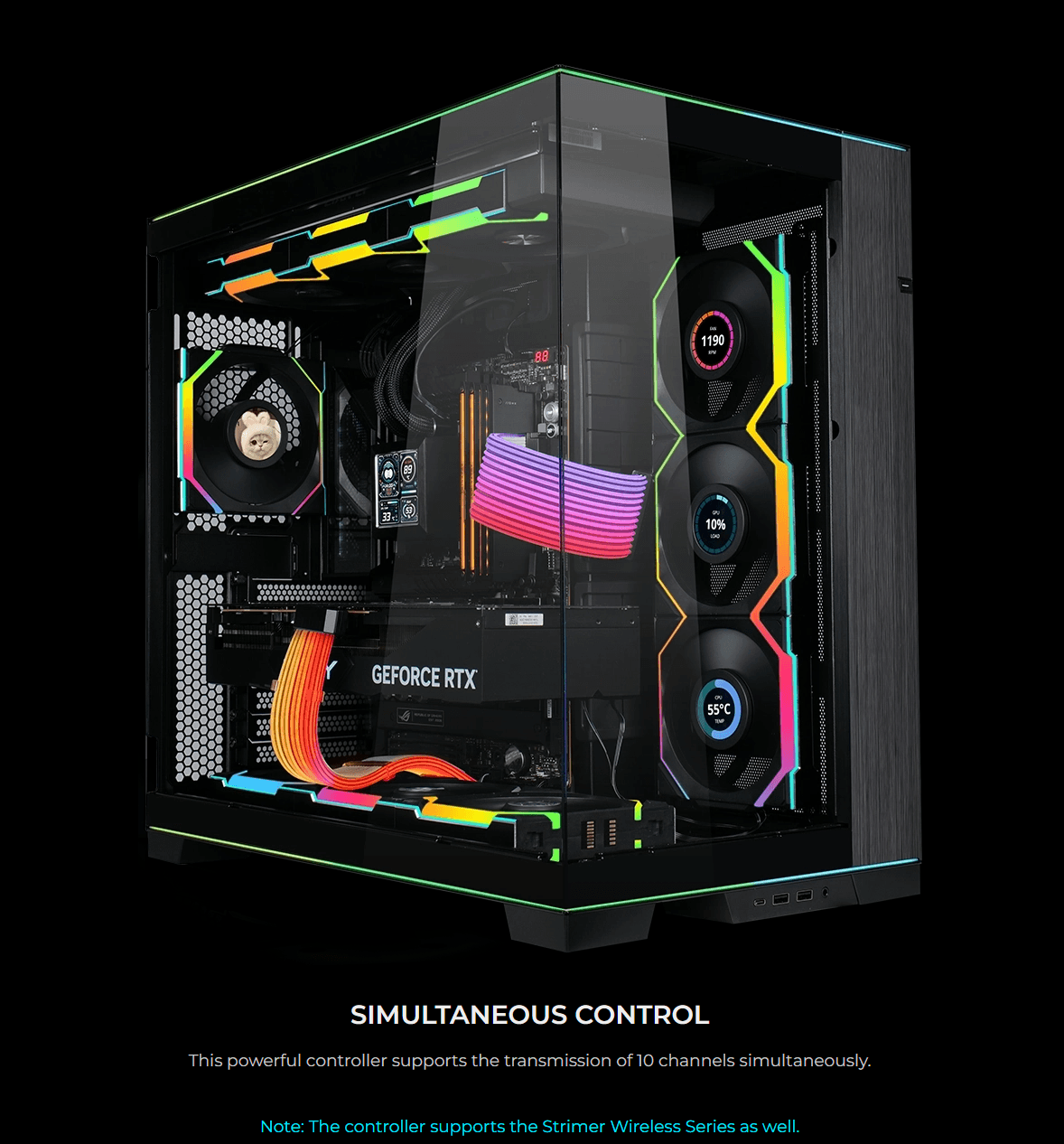 Lian Li UNI Fan SL Wireless ARGB 120mm Cooling Fan with Optional LCD Display | Normal or Reverse Blade | 1-pack | 3-pack | Black | White