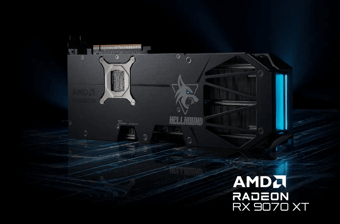 PowerColor Hellhound AMD Radeon RX 9070 XT 16GB GDDR6 PCIe 5.0 4096 Stream Processors 3010MHz Boost with Triple-Ring Fan - RX9070XT 16G-L/OC