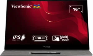 ViewSonic TD1655 16-Inch Full HD IPS Portable Touch Monitor with 10-Point Multi-Touch and Dual USB-C 60W Power Delivery - TD1655