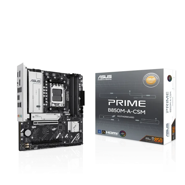 download (4) ASUS PRIME B850M-A-CSM micro-ATX Motherboard AMD B850 Chipset DDR5 PCIe 5.0 - PRIME B850M-A-CSM
