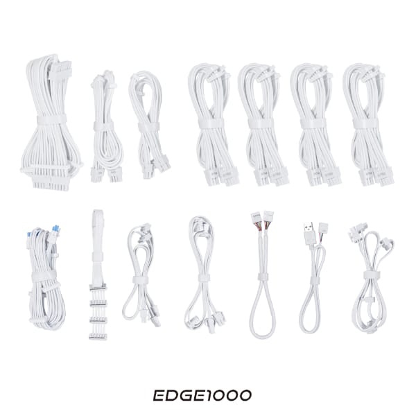 Lian Li EDGE Power Supply 850W | 1000W | 1300W ATX 3.1 80 PLUS Platinum Fully Modular L-Shape Design with USB 2.0 Hub | Black | White - EG0850 EG1000 EG1300