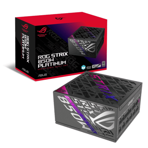ASUS ROG STRIX 850W Platinum PSU | 80 PLUS Platinum | ATX 3.1 | PCIe 5.1 | GaN MOSFET | GPU-First Voltage Stabilizer - ROG-STRIX-850P-GAMING