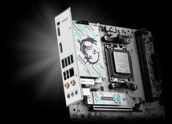 msi-mb-b840m-gaming-wifi6e-pre-installed MSI B840M GAMING WIFI6E WHITE AM5 mATX Motherboard DDR5 8000+ MT/s PCIe 4.0 Wi-Fi 6E - B840M GAMING WIFI6E