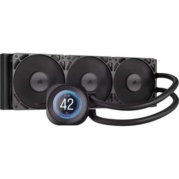 CORSAIR NAUTILUS 360 RS LCD Liquid CPU Cooler 360mm AIO with 2.1" IPS Display - CW-9061033-WW (Black) | CW-9061034-WW (White)