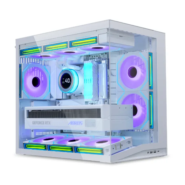 Lian Li O11 Dynamic Mini V2 Compact ATX Mid-Tower Case Tempered Glass Black | Flow version comes with 5 Reverse Blade Fans