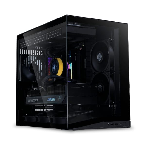 Lian Li O11 Dynamic Mini V2 Compact ATX Mid-Tower Case Tempered Glass Black | Flow version comes with 5 Reverse Blade Fans