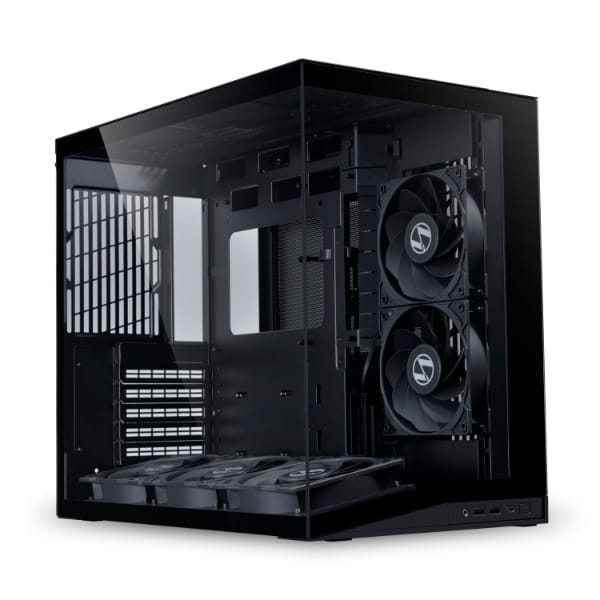 Lian Li O11 Dynamic Mini V2 Compact ATX Mid-Tower Case Tempered Glass Black | Flow version comes with 5 Reverse Blade Fans