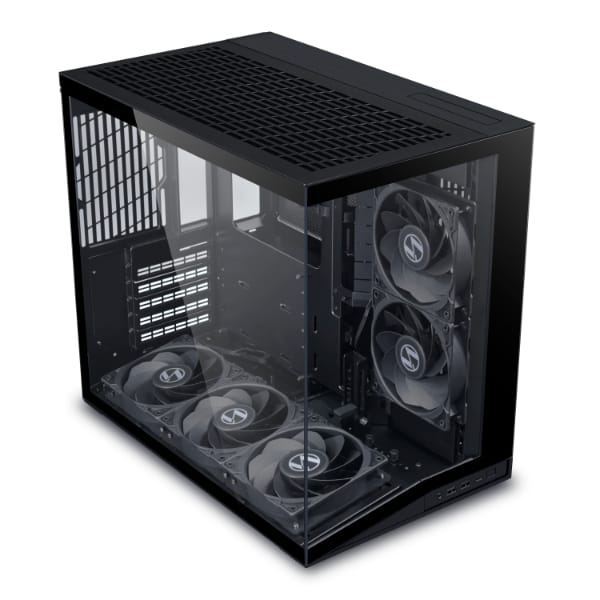 Lian Li O11 Dynamic Mini V2 Compact ATX Mid-Tower Case Tempered Glass Black | Flow version comes with 5 Reverse Blade Fans