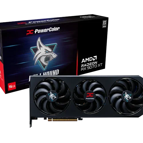 PowerColor Hellhound AMD Radeon RX 9070 XT 16GB GDDR6 PCIe 5.0 4096 Stream Processors 3010MHz Boost with Triple-Ring Fan - RX9070XT 16G-L/OC