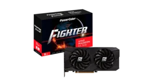 PowerColor Fighter AMD Radeon RX 7600 8GB GDDR6 PCIe 4.0 2048 Stream Processors 2655MHz Boost with Dual 90mm Fans - RX7600 8G-F/V2
