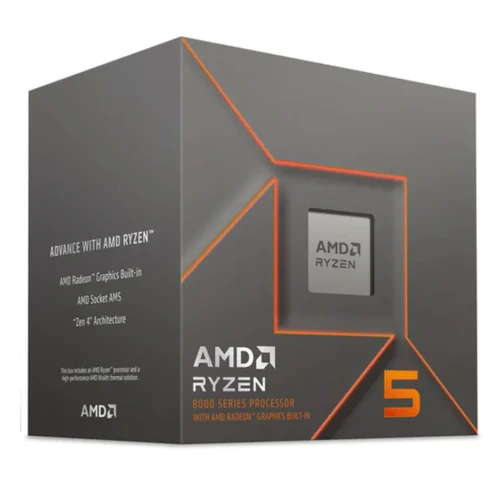 AMD Ryzen 5 8600G Desktop Processor 6-Core 12-Thread Zen 4 AM5 Radeon 760M Graphics DDR5-5200 Ryzen AI 16 TOPS - 100-100001237BOX