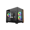 Cooler Master Elite 481 Wood Micro ATX Mini Tower Case with Tempered Glass Wood Front Panel 360mm Radiator Support - Black | White