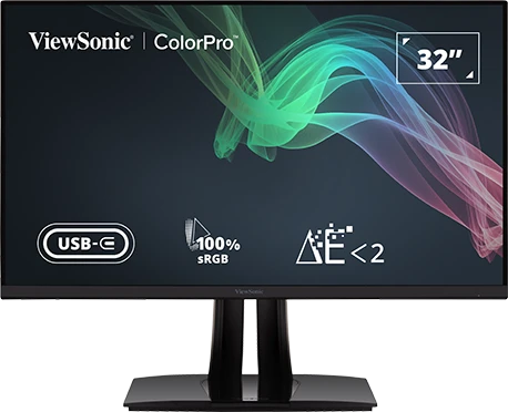 ViewSonic VP3256-4K 32-Inch 4K UHD Pantone Validated 100% sRGB Factory Pre-Calibrated Monitor with 65W USB-C - VP3256-4K