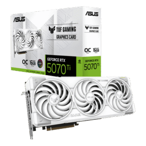 ASUS TUF Gaming GeForce RTX 5070 Ti 16GB GDDR7 White OC Edition 2610MHz 8960 CUDA 256-bit PCIe 5.0 - TUF-RTX5070TI-O16G-WHITE-GAMING