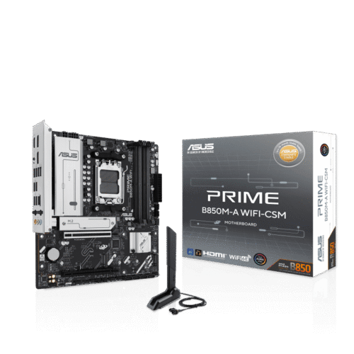 ASUS PRIME B850M-A WIFI-CSM micro-ATX Motherboard AMD B850 AM5 Chipset DDR5 PCIe 5.0 Wi-Fi 6E - PRIME B850M-A WIFI-CSM