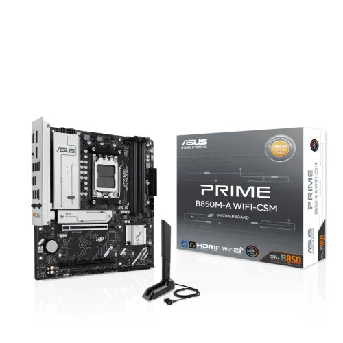 ASUS PRIME B850M-A WIFI-CSM micro-ATX Motherboard AMD B850 AM5 Chipset DDR5 PCIe 5.0 Wi-Fi 6E - PRIME B850M-A WIFI-CSM