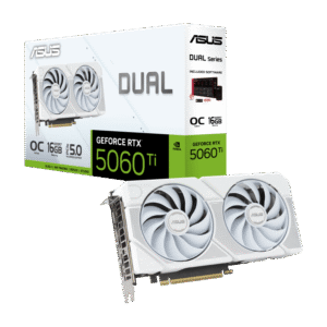 ASUS Dual GeForce RTX 5060 Ti 16GB GDDR7 White OC Edition Graphics Card - DUAL-RTX5060TI-O16G-WHITE