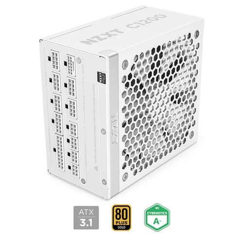 NZXT C1200 Gold ATX 3.1 White 1200W Fully Modular Power Supply - PA-2G2BW-US
