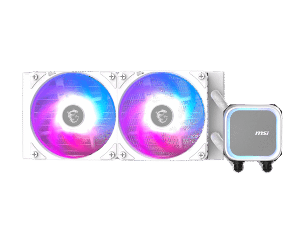 MSI MAG CORELIQUID A13 240 WHITE 240mm Liquid Cooler with ARGB GEN2 Lighting and CycloBlade 7 Fans - MAG CORELIQUID A13 240 WHITE