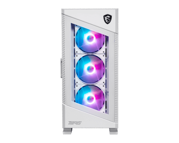 MSI MPG VELOX 100R WHITE Mid-Tower PC Case with ARGB Fans and Vertical GPU Mount - MPG VELOX 100R WHITE
