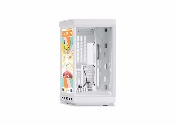 HYTE Y70 Touch Infinite Snow White Dual Chamber Mid-Tower ATX Case 14.9-inch IPS 2.5K Touchscreen - CS-HYTE-Y70TTI-WW