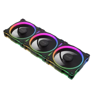 ASUS Prime MR120 ARGB Reverse 120mm PWM Fan Triple Pack Sleeve Bearing 28mm Thick Black - PRIME MR120 FAN ARGB REVERSE BLACK 3IN1