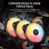 CORSAIR RS120-R ARGB 120mm PWM Reverse Fan Triple Pack Magnetic Dome Bearing Black - CO-9050196-WW