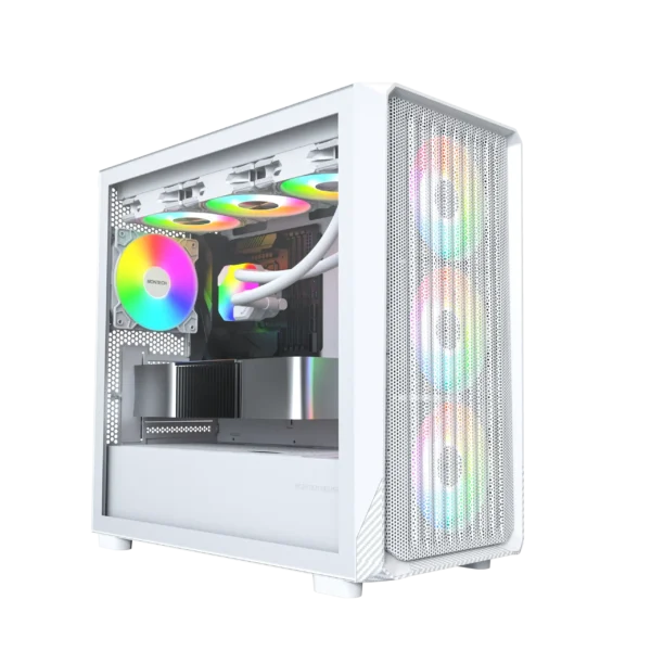 MONTECH X5M White Micro-ATX Mid-Tower Case ARGB 360mm Radiator Support - X5M White