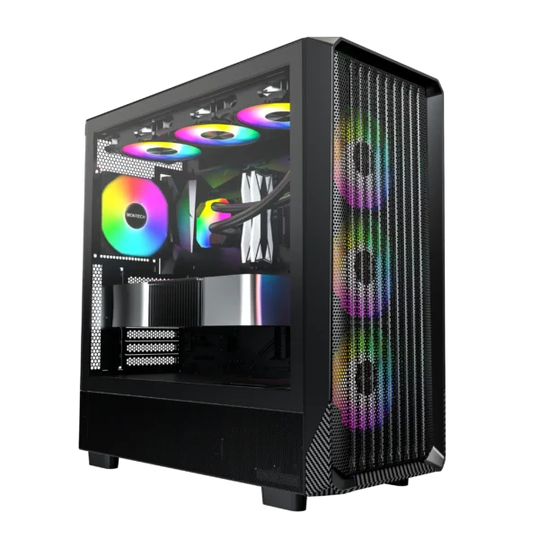 MONTECH X5 Black ATX Mid-Tower Case ARGB 360mm Radiator Support - X5 Black