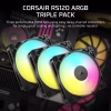 CORSAIR RS120 ARGB 120mm  Black PWM Fan Triple Pack Magnetic Dome Bearing AirGuide Technology - CO-9050181-WW