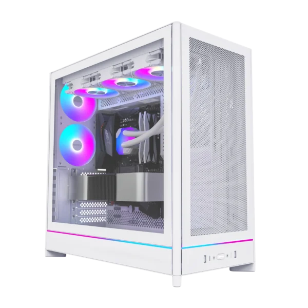 MONTECH HS01 PRO White ATX Mid-Tower Case High-Airflow Reversible Layout 360mm Radiator Support - HS01 Pro White